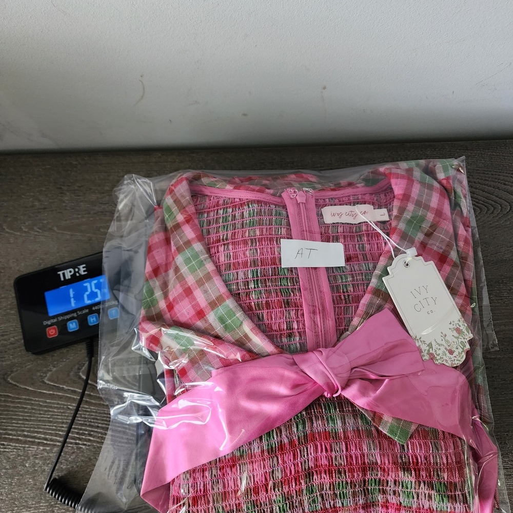 Ivy City Alice Dress L Rosewood Tartan Plaid Bow Smocked Coquette Holiday Preppy - Picture 15 of 15